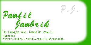 pamfil jambrik business card